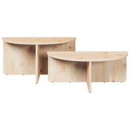Berkfield Coffee Table 2 Pcs Natural 79 X 39.5 X 40 Cm Solid Pine Wood - thumbnail 8