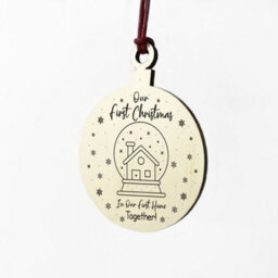 Red Ocean 1St Christmas In Our First Home Together Wood Bauble Hanging Tree Decoration - thumbnail 6