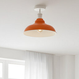 Modern Semi Flush Mount Ceiling Light E27 Vintage Metal Lampshade 32Cm Easy Fit Fixture For Office Kitchen Hallway - thumbnail 8