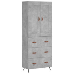 Berkfield Elegant Highboard Concrete Grey 69.5X34X180 Cm Engineered Wood - thumbnail 1