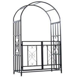 Gr8 Garden Metal Garden Gate Wedding Rose Arch Pergola Archway Climbing Plant Trellis Black - thumbnail 2