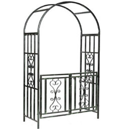 Gr8 Garden Metal Garden Gate Wedding Rose Arch Pergola Archway Climbing Plant Trellis Black