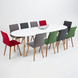 Furniture To Go Belina Oval Dining Table In White & Oak - thumbnail 6