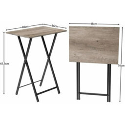 Tables Side Table 2 Set End Table Tv Trays Snack Occasional Tables - thumbnail 2