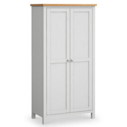 Farro Grey Kitchen Larder Cabinet With Wine Rack - By Roseland Furniture
