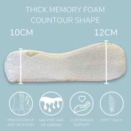 Homespace Direct Ltd Contoured Memory Foam Bamboo Pillow - thumbnail 2
