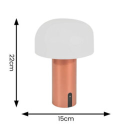 Valuelights Calhoun Copper Touch Table Lamp Portable Usb Rechargeable Indoor/outdoor Light - thumbnail 5