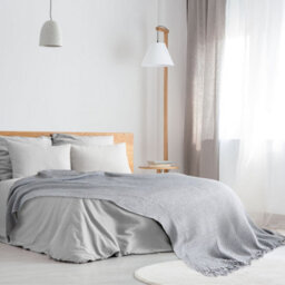"Emma Barclay Honeycomb Throw Over Blanket 70"" X 100"" Silver" - thumbnail 7