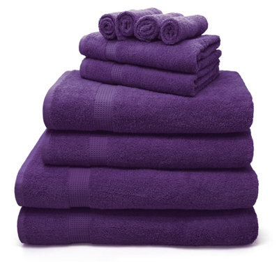 Purple Large Face Flannels Velosso Luxury 100% Egyptian Cotton