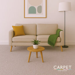 Carpet Shop Online Galmor Satin Beige Twist Carpet 4.75M X 4M - thumbnail 5