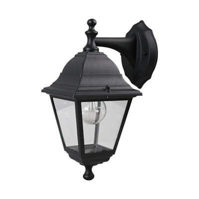Varennes Fixed Matt Black Mains-Powered Outdoor [E27] Light Bulb Required (Not Included). Check Bulb Dimensions In Relation To Space Available. Wall Light - image 1