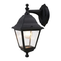 Varennes Fixed Matt Black Mains-Powered Outdoor [E27] Light Bulb Required (Not Included). Check Bulb Dimensions In Relation To Space Available. Wall Light - thumbnail 2