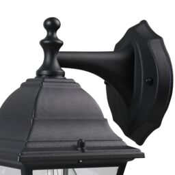Varennes Fixed Matt Black Mains-Powered Outdoor [E27] Light Bulb Required (Not Included). Check Bulb Dimensions In Relation To Space Available. Wall Light - thumbnail 3