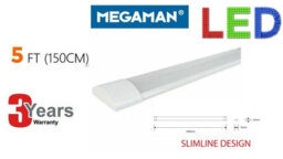 Megaman Led 5Ft Batten 48W Light 1500mm Slimline (24mm High) Replaces Old Fluorescent Fittings Warm White 3000K - Bright Output - thumbnail 1