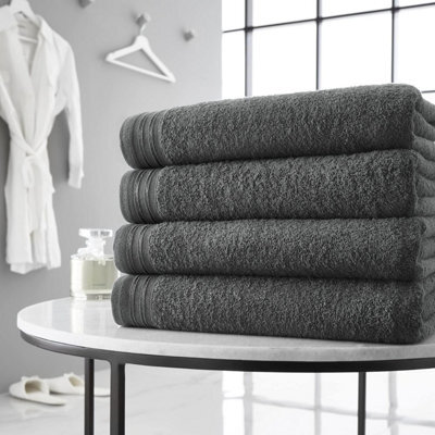 Gc Gaveno Cavailia 4 Pack Wilsford Supreme Bath Sheet Charcoal Highly Absorbent Egyptian Cotton Towel Set
