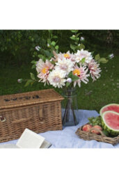 Lush Pink Dahlia Artificial Flower Stem For Elegant Arrangements - thumbnail 5