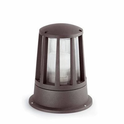 Luminosa Lighting Luminosa Surat 1 Light Outdoor Pedestal Light Dark Grey Ip54, E27 - image 1