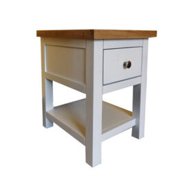 Bedside Tables, Oak Compact Side Table With Drawer And Shelf, 1 Drawer Bedside Cabinet - Fully Assembled - White - thumbnail 5
