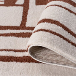 The Rugs Loft Terra And Ivory Abstract Geometric Living Room Area Rug And Runners Soft Pile - thumbnail 6