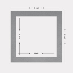 Ak Frames 10X10 Mid Grey Picture Mounts To Fit 8X8 Aperture Size - Mount Board Only (No Frame Included) - thumbnail 3