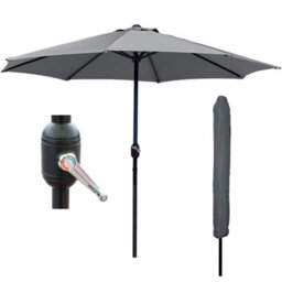 PureLifestyleWonders Garden Parasol - Midnight Grey - thumbnail 1
