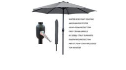 PureLifestyleWonders Garden Parasol - Midnight Grey - thumbnail 4