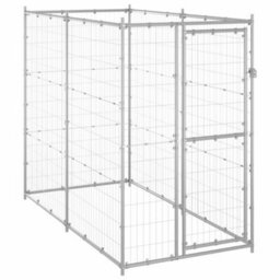Berkfield Durable Outdoor Dog Kennel Galvanised Steel 110X220X180 Cm - thumbnail 2