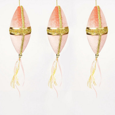 Shatchi 3Pcs Light Pink Nut Bauble Decorations 7X30Cm - Christmas Tree Hanging Decorations Ornaments - image 1