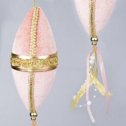 Shatchi 3Pcs Light Pink Nut Bauble Decorations 7X30Cm - Christmas Tree Hanging Decorations Ornaments - thumbnail 3