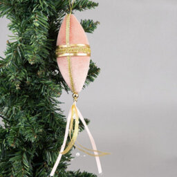 Shatchi 3Pcs Light Pink Nut Bauble Decorations 7X30Cm - Christmas Tree Hanging Decorations Ornaments - thumbnail 4