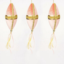 Shatchi 3Pcs Light Pink Nut Bauble Decorations 7X30Cm - Christmas Tree Hanging Decorations Ornaments - thumbnail 1