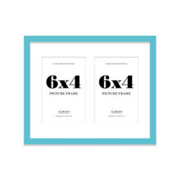 10X8 Inch 2 Opening Photo Collage Frame, Display Two 6X4 Inch Photos, Multi Aperture Family Picture Frame, Turquoise - thumbnail 2