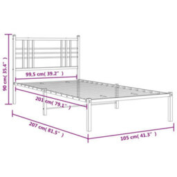 Berkfield Metal Bed Frame Without Mattress With Headboard White 100X200Cm - thumbnail 8