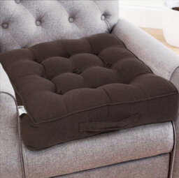 Casabella Booster Cushion Armchair Cushion Large Booster Seat Dining Chair 50X50+10Cm Thick Floor Cushion Sofa Seat Chocolate - thumbnail 1