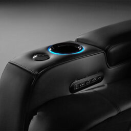 Valencia Tuscany Ultimate Luxury Edition Home Theater Recliner Row Of 3 Loveseat Left Onyx Semi Aniline Leather - thumbnail 3