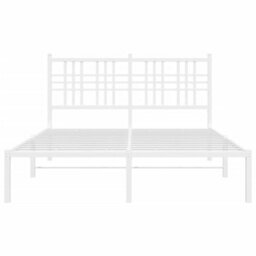 Berkfield Metal Bed Frame Without Mattress With Headboard White 120X200Cm - thumbnail 4