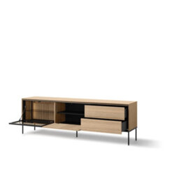 Arte Expansive Oak Linear Tv Cabinet H620mm W1970mm D410mm - Modern Design With Led Lighting - thumbnail 2