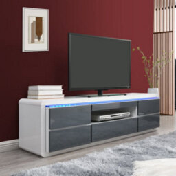 Furniture in Fashion Frame High Gloss Tv Stand In White And Grey With Led - thumbnail 1