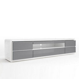 Furniture in Fashion Frame High Gloss Tv Stand In White And Grey With Led - thumbnail 4