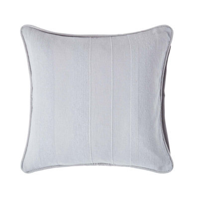 Homescapes Cotton Rajput Ribbed Silver Grey Cushion Cover, 60 X 60 Cm - image 1