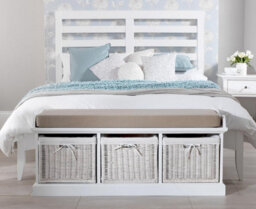 Statement Furniture Edward Hopper White Double Bed Frame 4Ft6 With Slatted Headboard - thumbnail 2