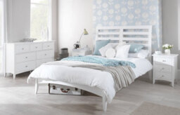 Statement Furniture Edward Hopper White Double Bed Frame 4Ft6 With Slatted Headboard - thumbnail 1