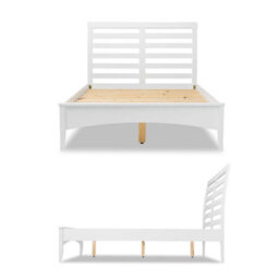 Statement Furniture Edward Hopper White Double Bed Frame 4Ft6 With Slatted Headboard - thumbnail 4