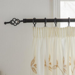 Luxury Living Leaf Embroidered Tulle Voile Curtains Pencil Pleat Gold