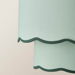 Valuelights Sloane 2 Tier Green Colour Clash Scallop Ceiling Lamp Shade And Bulb - thumbnail 3