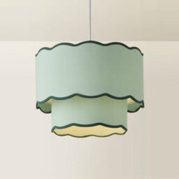 Valuelights Sloane 2 Tier Green Colour Clash Scallop Ceiling Lamp Shade And Bulb - thumbnail 6