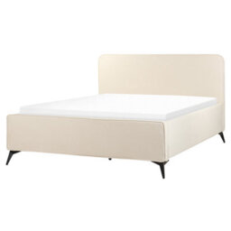 Beliani Bed Corduroy Valognes 160 X 200 Cm (Eu King Size) Light Beige - thumbnail 4