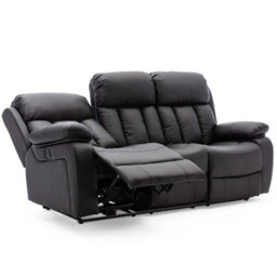 More4Homes Chester Electric Recliner Bonded Leather 2+3 Seater Sofa Set (Black) - thumbnail 2