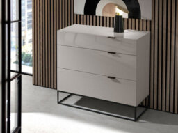 Angel Cerda Modern Grey Wood And Black Steel Chest Of Drawers For Stylish Storage - thumbnail 2