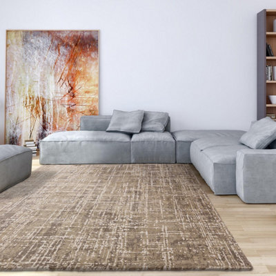 Furniturebox Uk Iona Textured Beige Abstract Rug 160X230 - image 1